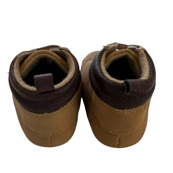 Carter's 0-3M Brown Faux Leather Lace Up Booties for babies - Picture 3 of 4